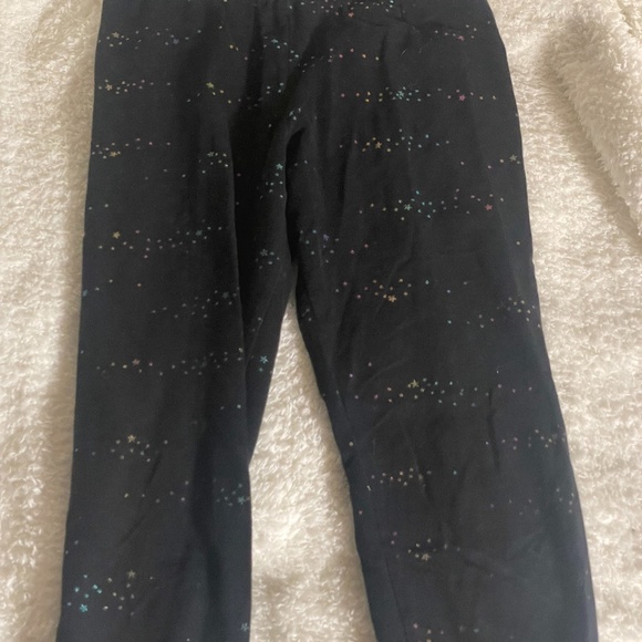 black crop leggings with rainbowstargalaxy pattern - Picture 2 of 4
